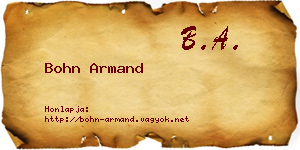 Bohn Armand névjegykártya